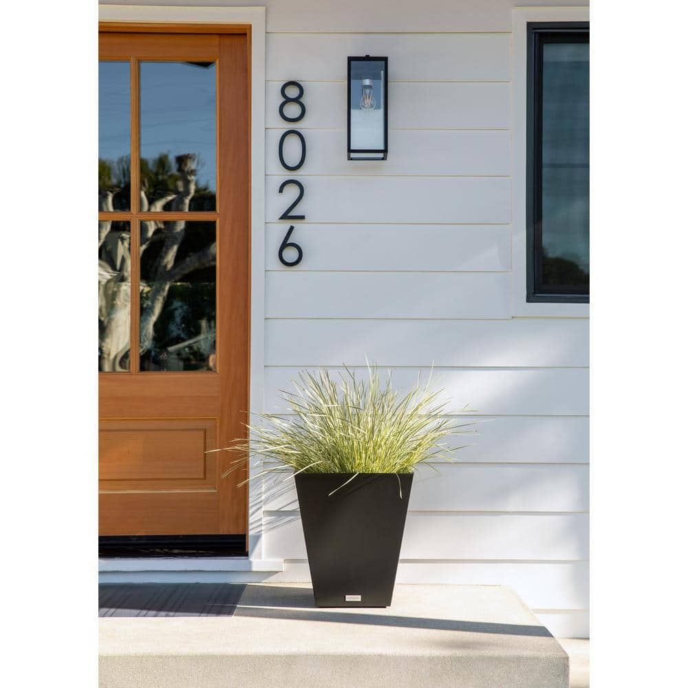 Veradek Nobleton 22 in. Square Black Plastic Planter NBV22B