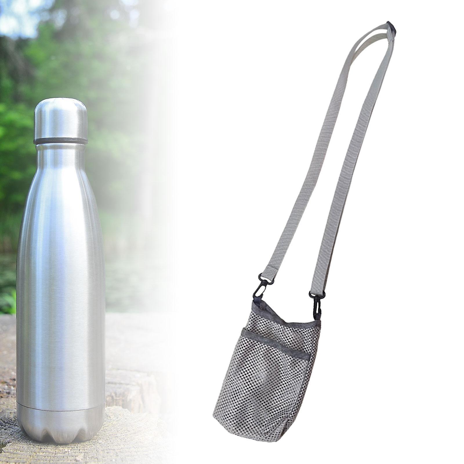 Water Bottle Carry Bag Water Bottle Mesh Cover For Running Excersise Bike Gray