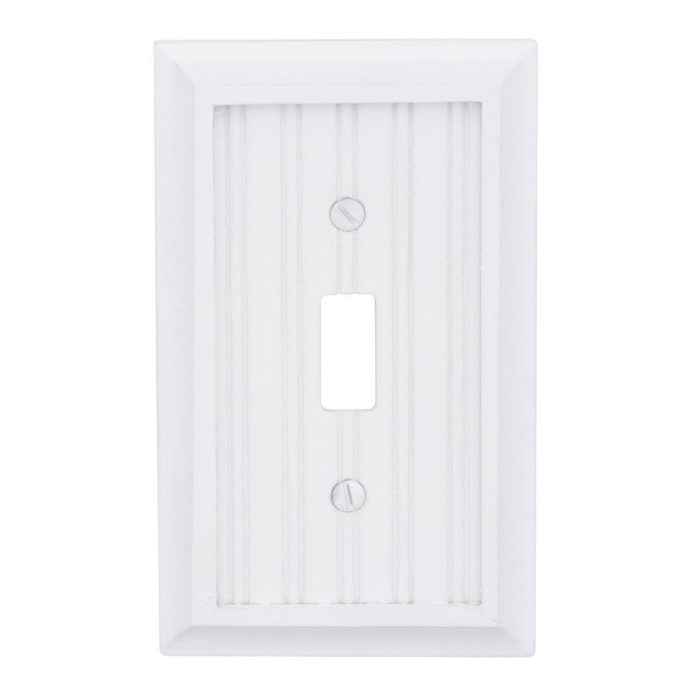 Hampton Bay Cottage 1 Gang Toggle Composite Wall Plate - White 279TWHB