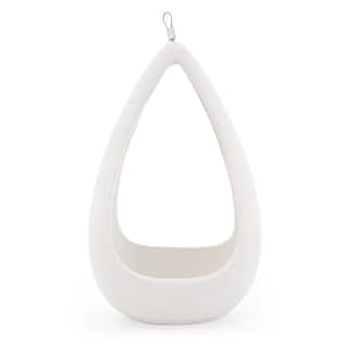 Arcadia Garden Products Cone 8-12 in. x 5-14 in. Matte White Ceramic Hanging Planter AP06W