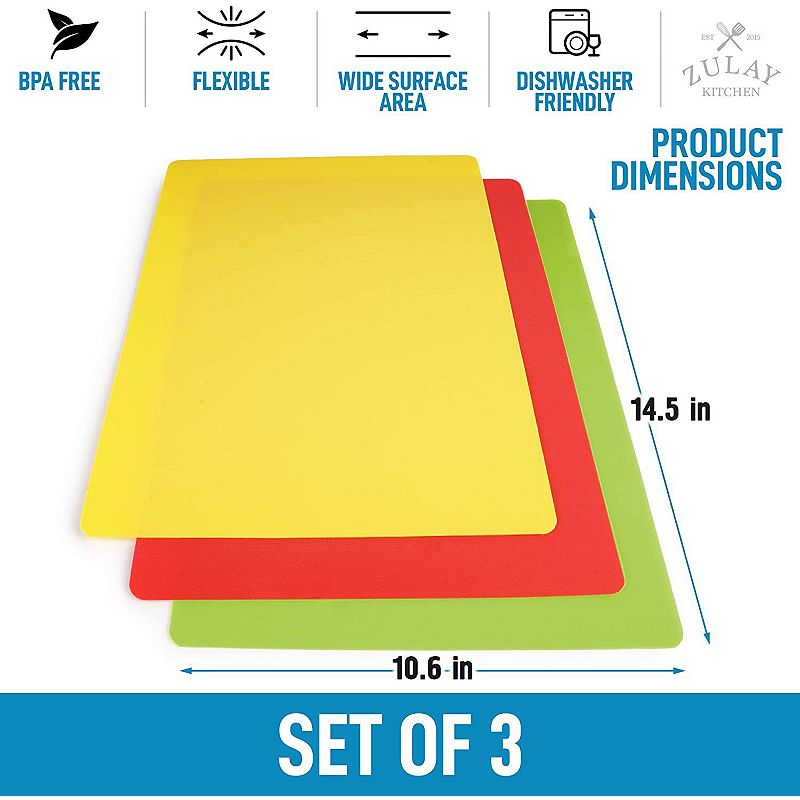 Straight Edge Rectangular Flexible Cutting Board Mats for Kitchen