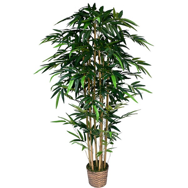 Vintage Home 6foot Realistic Silk Bamboo Tree with Basket Planter