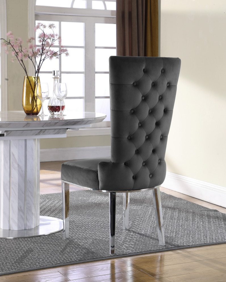 Serafina Velvet Dining Chair  Set of 2   Contemporary   Dining Chairs   by Meridian Furniture  Houzz