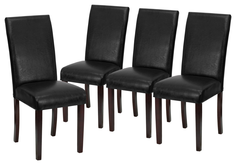 4 Pack Panel Back Parson  x27s Chairs With Solid Hardwood Frames   Transitional   Dining Chairs   by Merrick Lane  Houzz