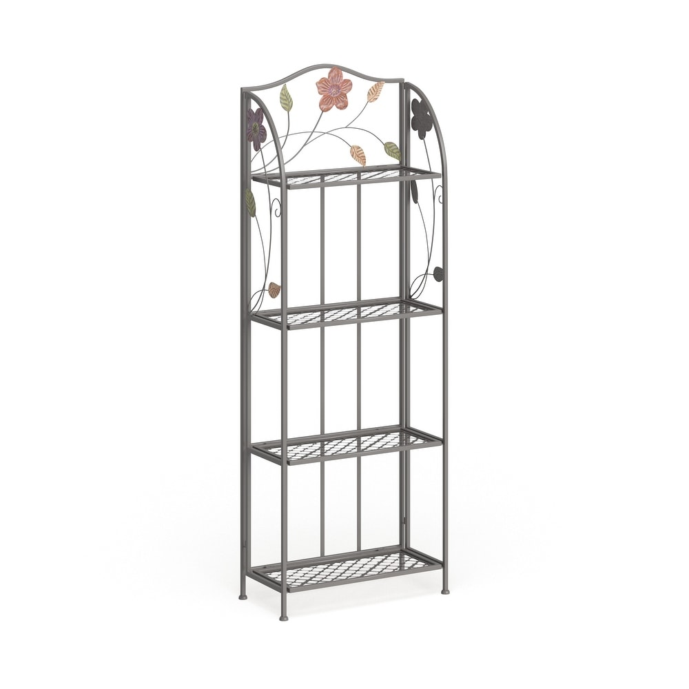 Black Metal Traditional Bakers Rack 68 x 25 x 12   25 x 12 x 68