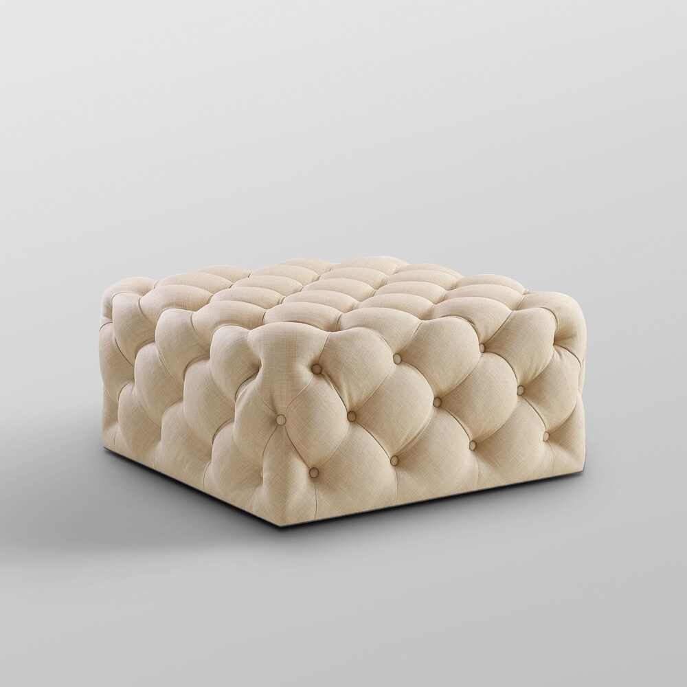 Gordon Diamond Tufted Square Shape Cocktail Ottoman