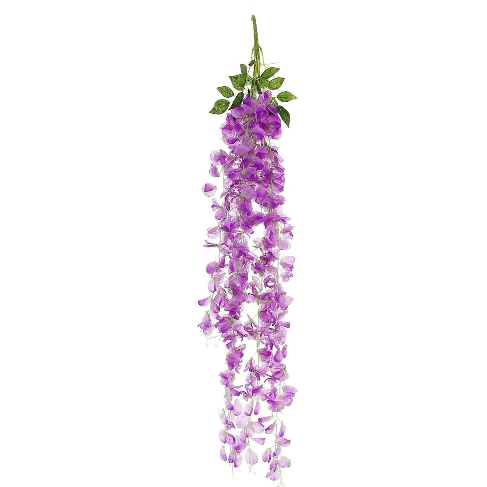 Lavender Lilac Artificial Silk Hanging Wisteria Flower Garland Vines - Elaborated 5 Full Strands in 1 Bush 42