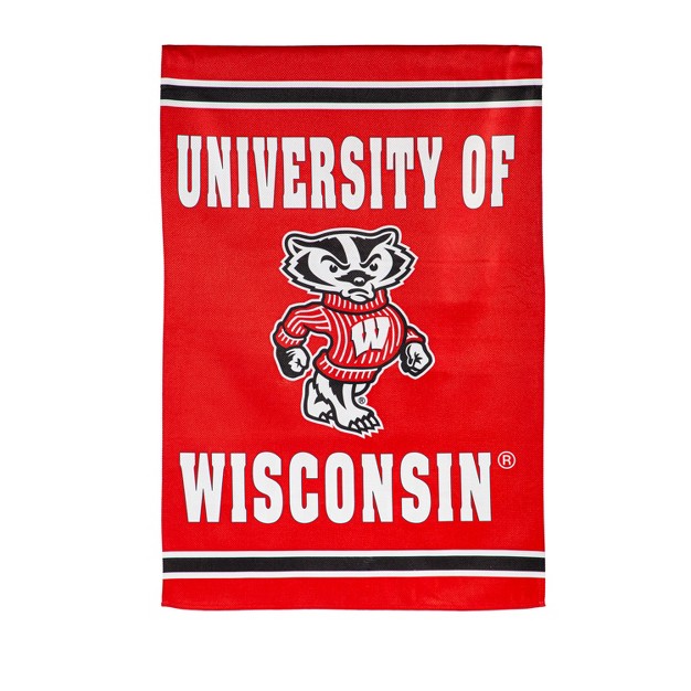 Embossed Suede Flag Gdn Size University Of Wisconsin madison