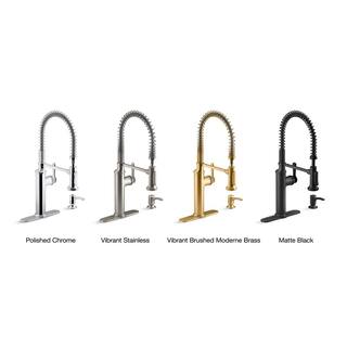 KOHLER Sous Pro-Style-Single Handle Pull Down Sprayer Kitchen Faucet in Vibrant Brushed Moderne Brass K-R10651-SD-2MB