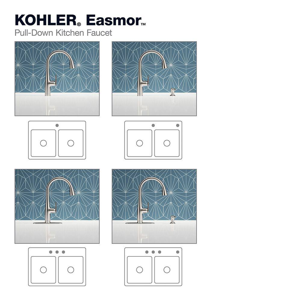 KOHLER Easmor Single-Handle Pull Down Sprayer Kitchen Faucet in Vibrant Stainless K-R30573-SD-VS