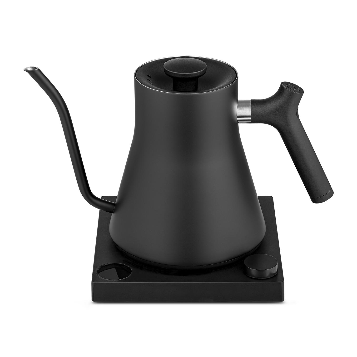 Fellow Stagg EKG Electric Gooseneck Kettle - Pour-Over Coffee and Tea Pot， Stainless Steel， Quick Heating， Matte Black， 0.9 Liter