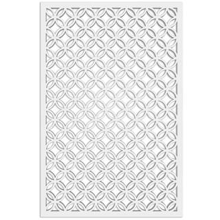 Acurio Latticeworks Moors Circle 4 ft. x 32 in. White Vinyl Decorative Screen Panel 4832PVCW-MSC