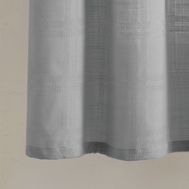 Martha Stewart Bedford Woven Plaid Rod Pocket Top Tier and Valance Window Curtain Panels