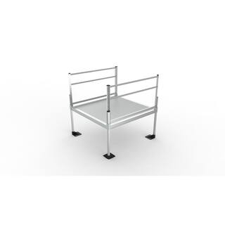 EZ-ACCESS PATHWAY 3G 5 ft. x 5 ft. Solid Aluminum Platform with 2-Line Handrails P3G SPFS55