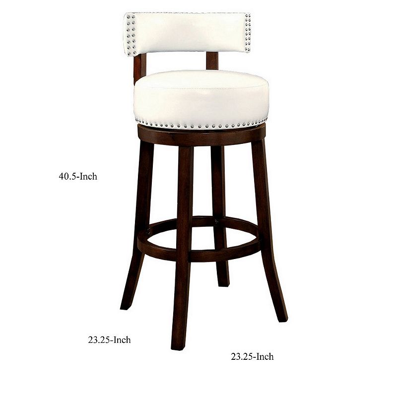 Shirley Contemporary 29 Barstool With pu Cushion， White Finish， Set of 2