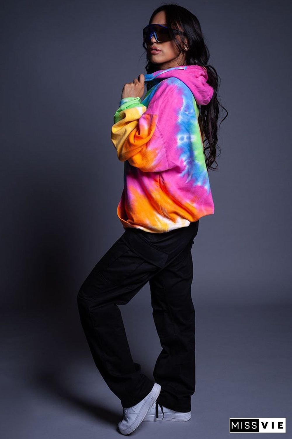 Graffiti Hooded Long Sleeve Pullover Sweatshirt