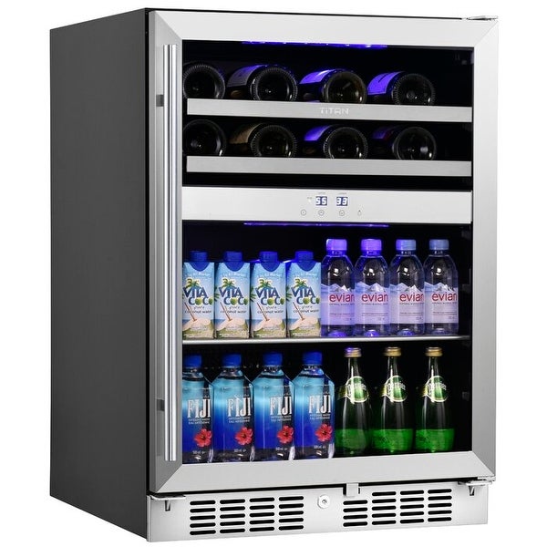 24 in. 16 Bottle and 70 Can Wine and Beverage Cooler