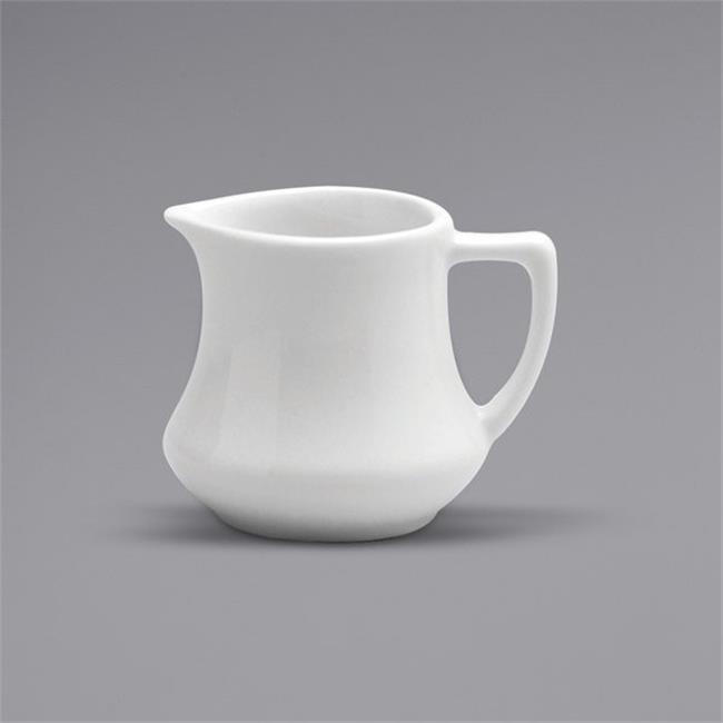 4.5 oz Bright White Ware Porcelain Creamer with Handle