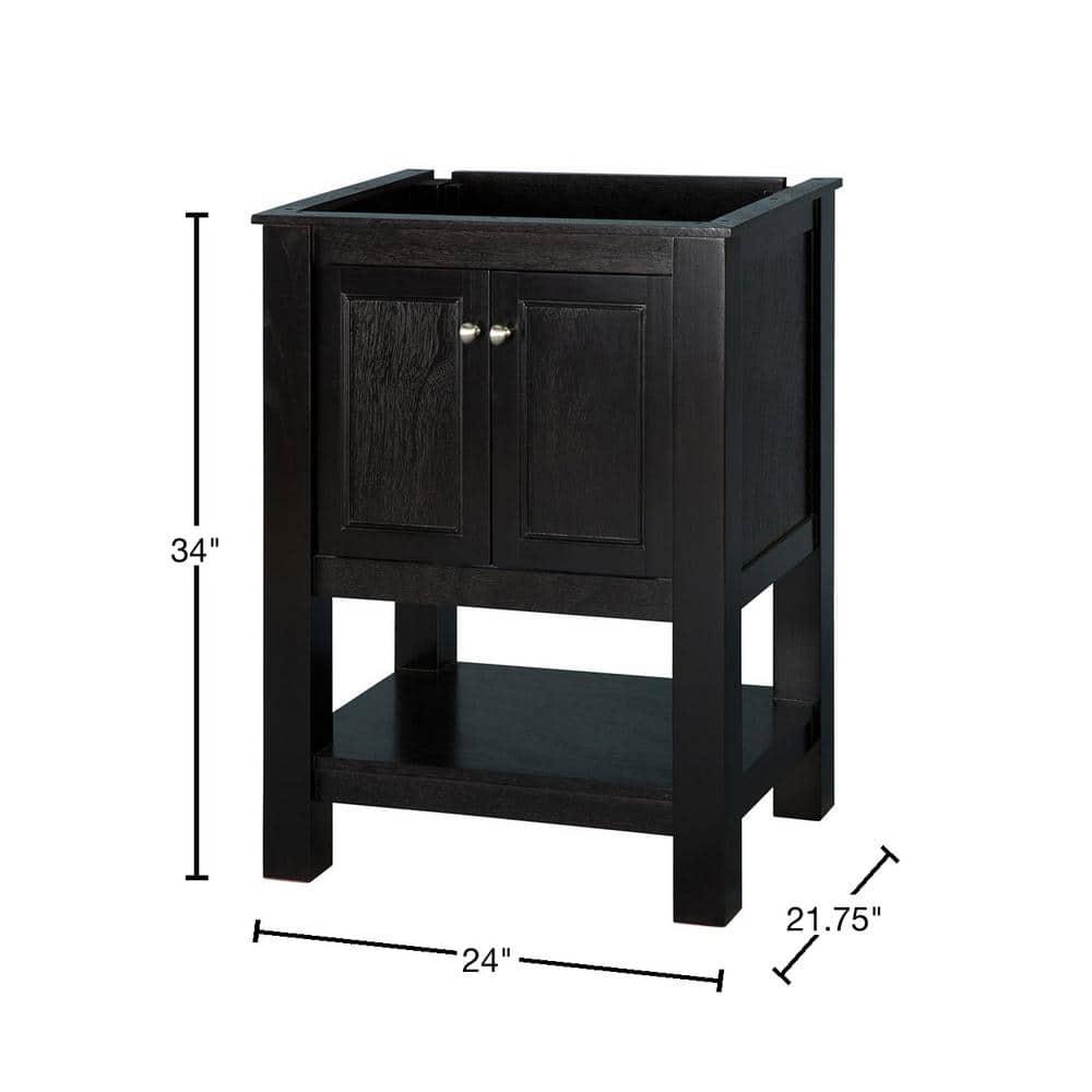 Home Decorators Collection Gazette 24 in W x 18 in D x 34 in H Vanity Cabinet Only in Espresso