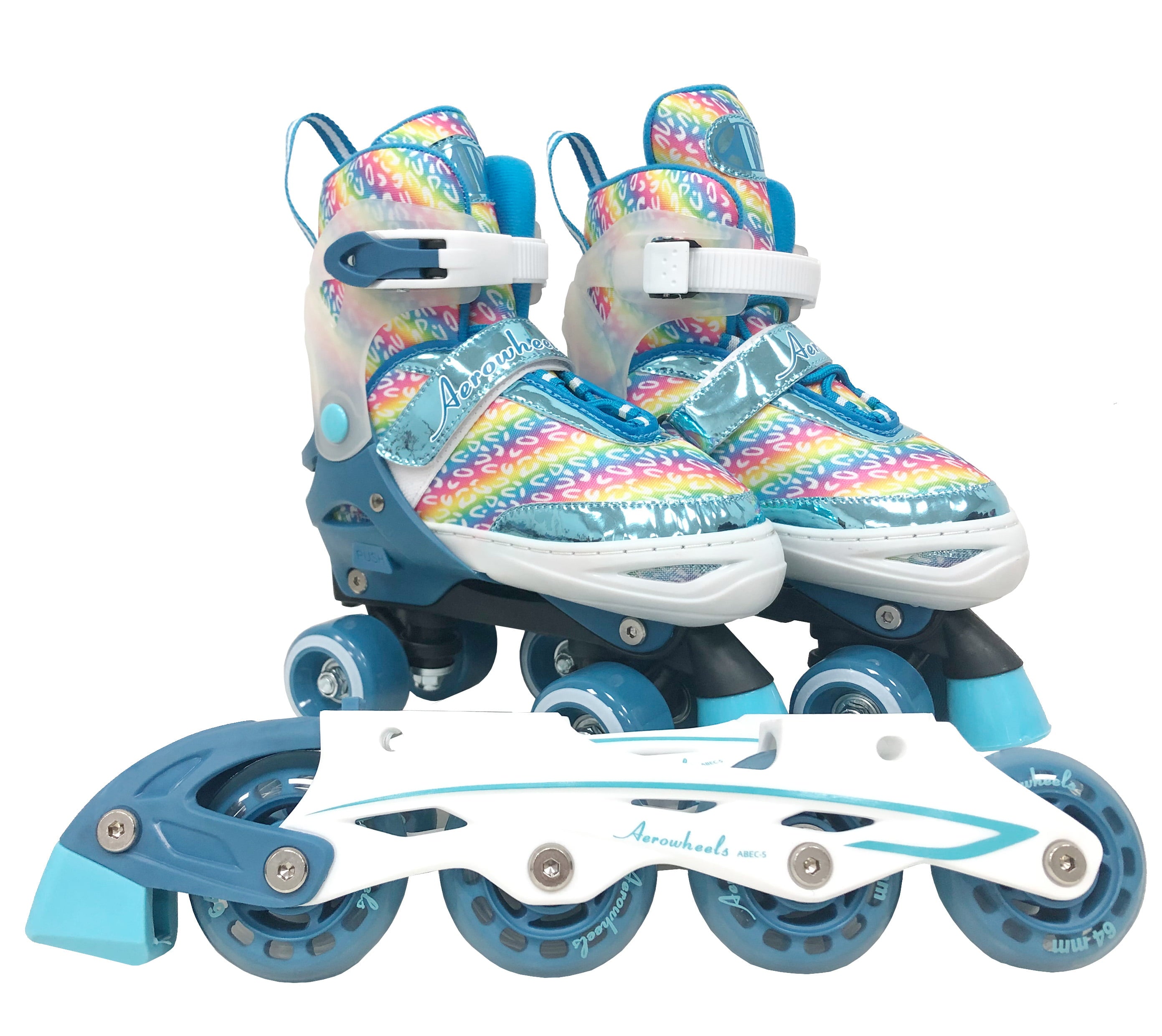 Aerowheels Glitter Pring 2-in-1 Girls switcher skate size 5-8