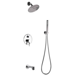 Dyconn Rain 2-Handle Tub and Shower Faucet System with 3-Setting with 304T Stainless Steel in Chrome (Valve Included) SS311A-CHRT