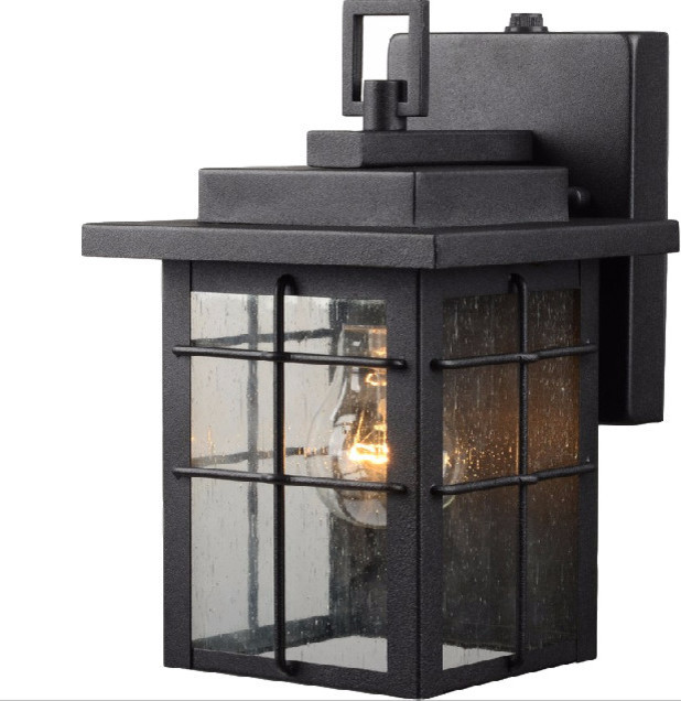 Hardware House Small Square Lantern with Textured Black Finish   Transitional   Outdoor Wall Lights And Sconces   by Hardware House  Houzz