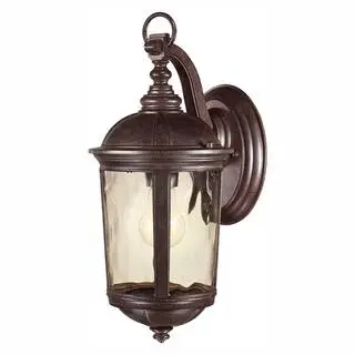 Home Decorators Collection Leeds 16 in. Mystic Bronze 1-Light Outdoor Line Voltage Wall Sconce with No Bulb Included HB7262A-293