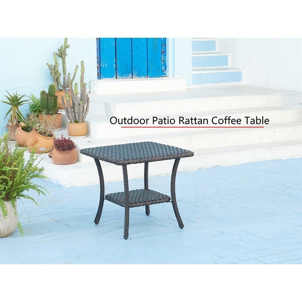 Outdoor Patio Side Table Rattan PE Wicker Table