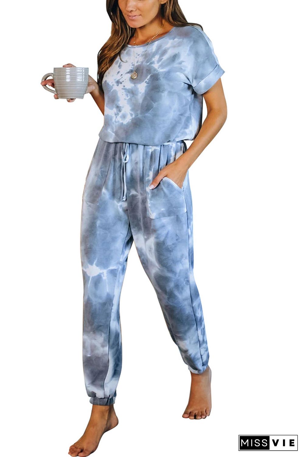 Floral Tie Dye One Piece Jumpsuit