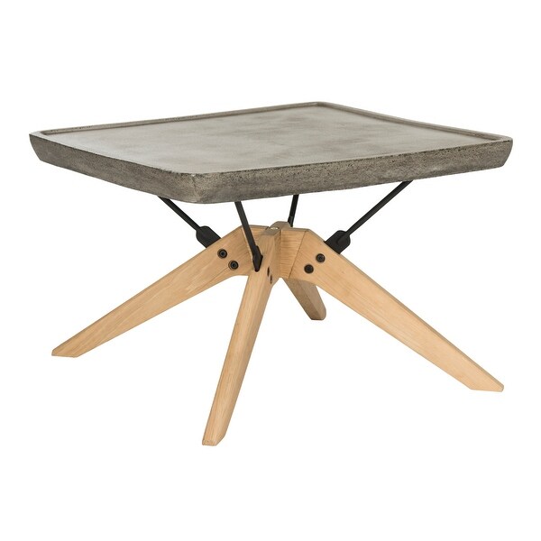 SAFAVIEH Outdoor Living Delartin Modern Dark Grey Coffee Table