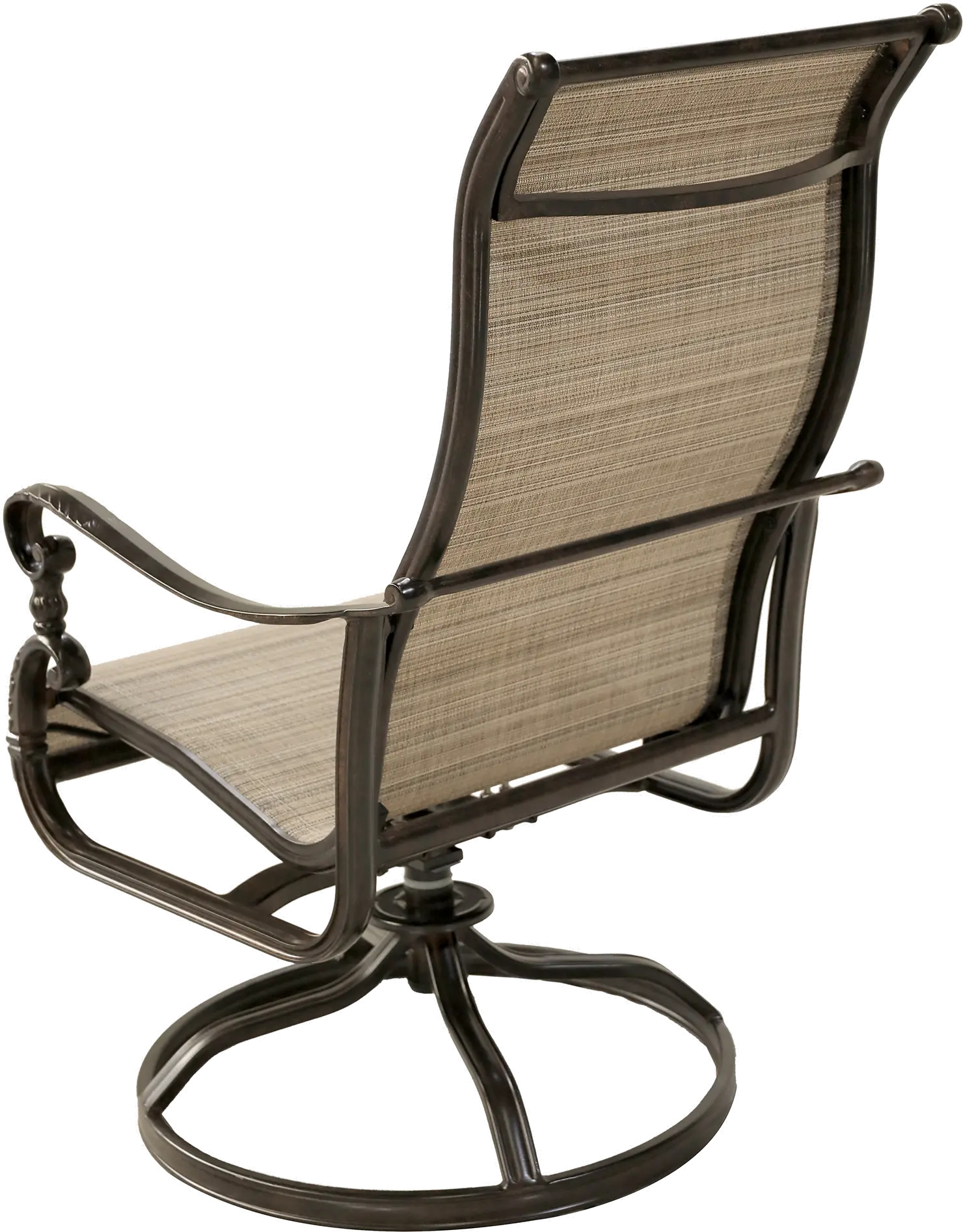 Montreal Cinnamon Sling Swivel Patio Chair