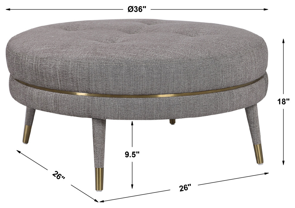 Uttermost Blake Modern Taupe Ottoman   Modern   Footstools And Ottomans   by Zin Home  Houzz