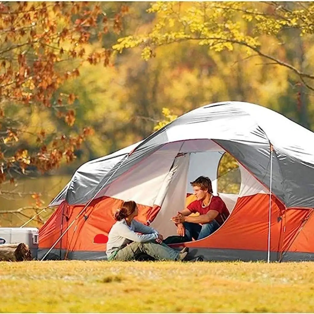 NEW Red Canyon 8 Person Camping Tent  Weatherproof Family Tent Includes Room Dividers  Rainfly  Adjustable Ventilation