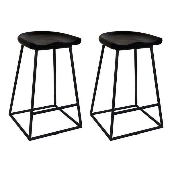 Aurelle Home Solid Industrial Stools (Set of 2)