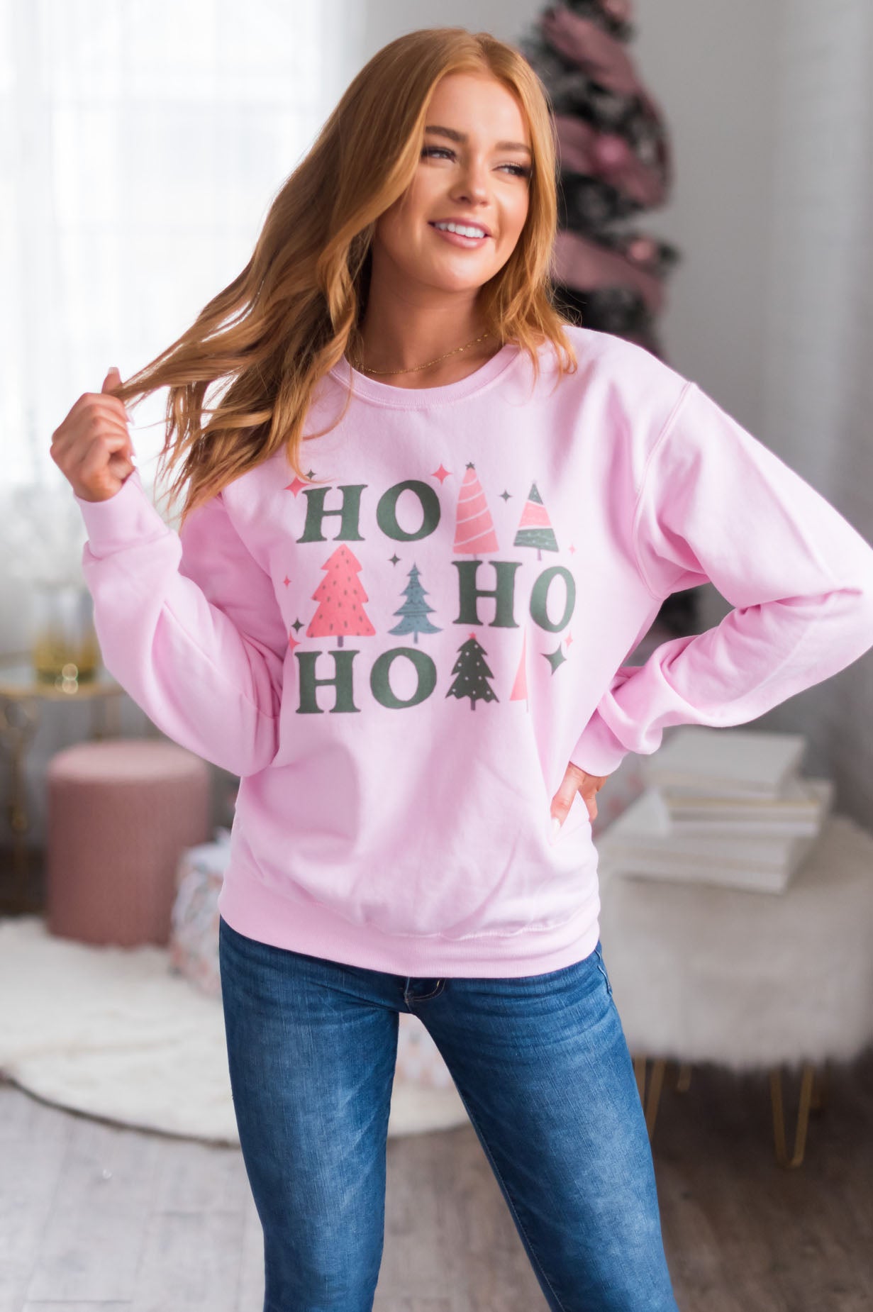 Happy Ho Ho Ho Modest Sweatshirt