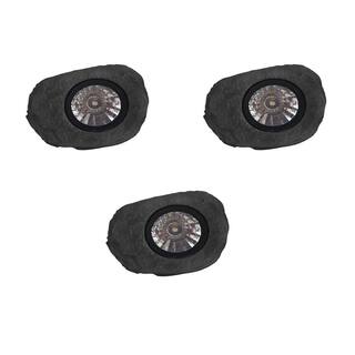 Hampton Bay Solar Hand-Painted Rock LED Spot Light (3-Pack) 50131-3ct