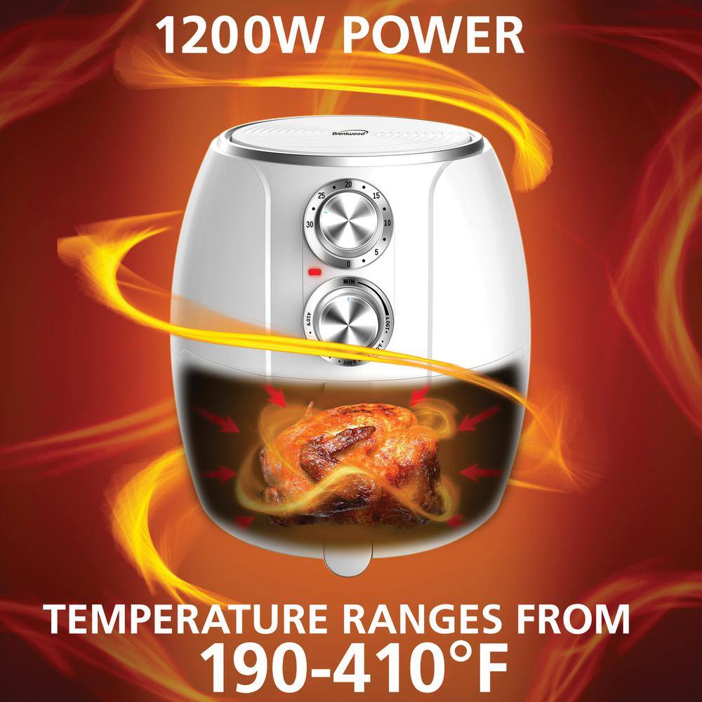 Brentwood Appliances 3.2 qt. White Electric Air Fryer with Timer and Temperature Control AF-300W