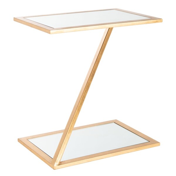 SAFAVIEH Treasures Andrea Gold/ Mirror Top Accent Table - 19.7