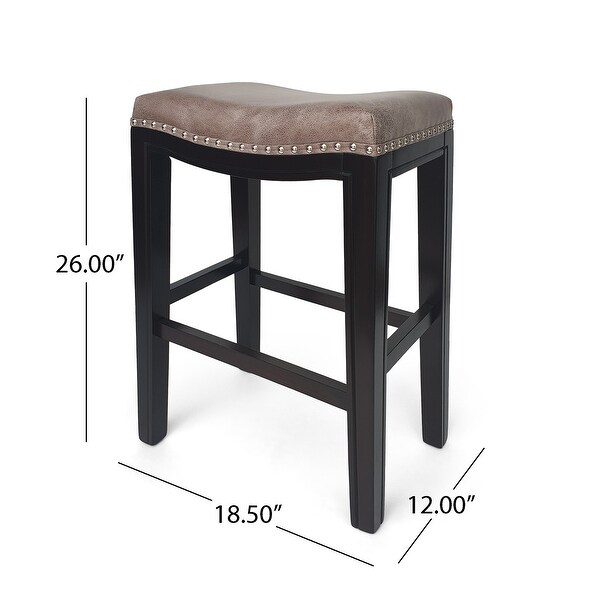 Tiffin Contemporary Studded Fabric Counter Stool (Set of 2) by Christopher Knight Home