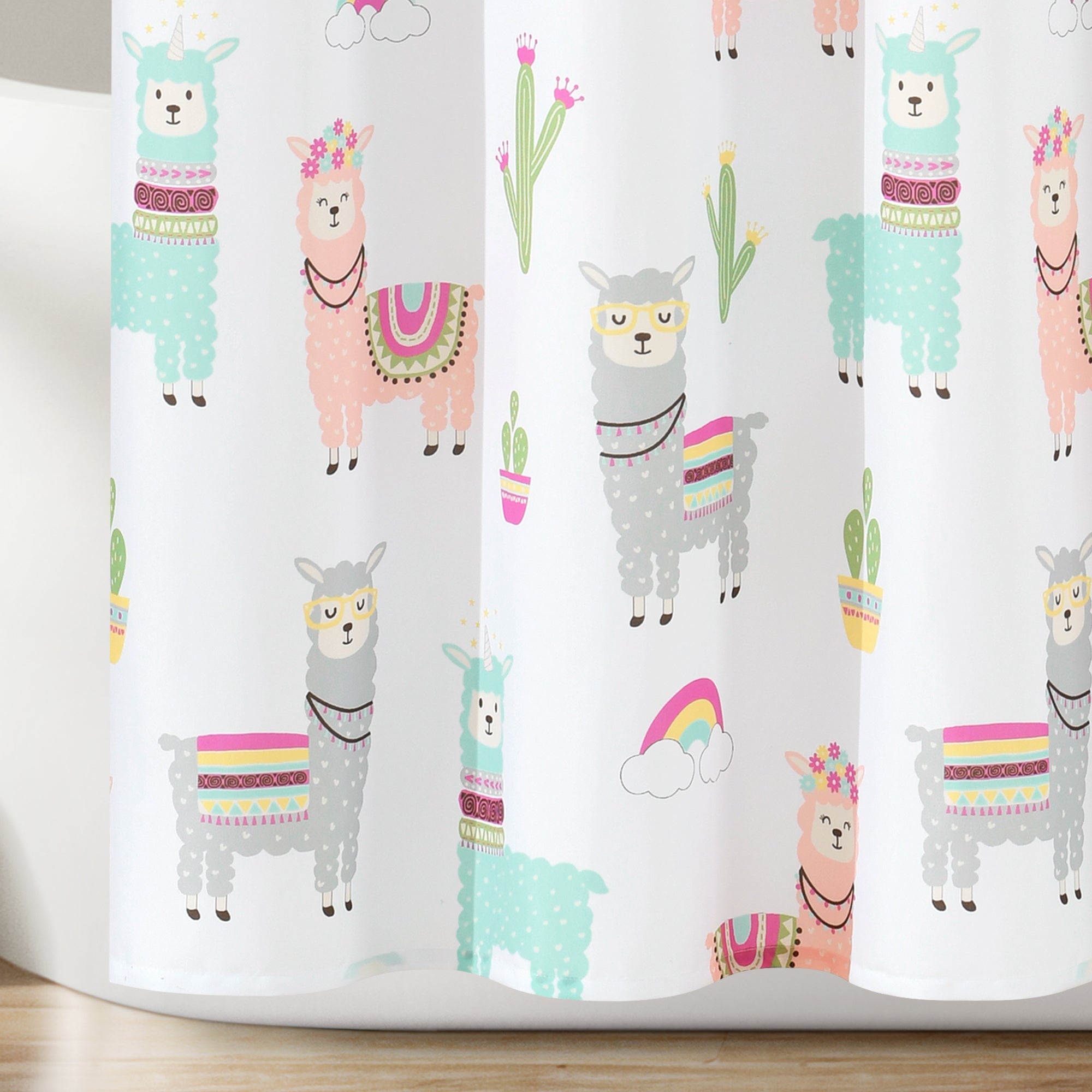 Southwest Llama Cactus Shower Curtain