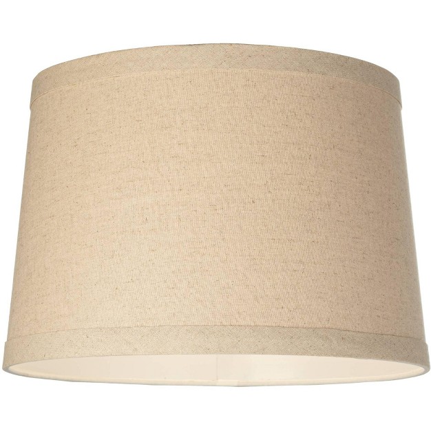 Tall Antique White Washed Burlap Drum Shade For Living Room Reading Bedroom Office