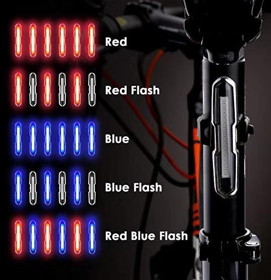 Superbsail Bike Tail Light Waterproof LED Bike Front Rear Light Bicycle USB Rechargeable Mountain Riding Cycling Tail Lamp