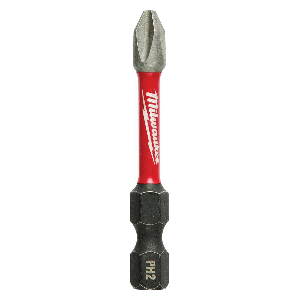 MW SHOCKWAVE Impact Duty 2 in. Phillips #2 Alloy Steel Screw Driver Bit (2-Pack) 48-32-4962