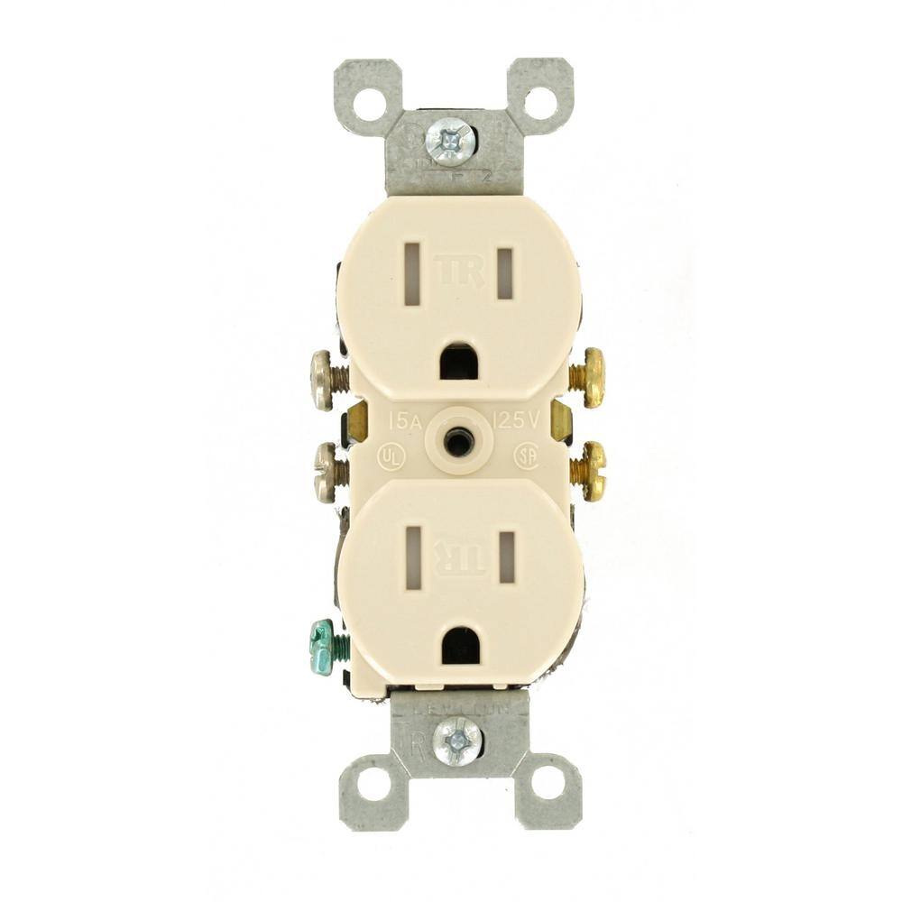 Leviton 15 Amp Tamper Resistant Duplex Outlet Light Almond T5320-T