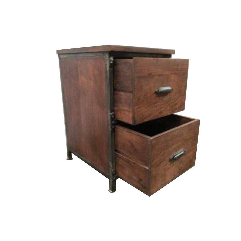 Rustic 2-Drawer Brown Filing Cabinet BRA47