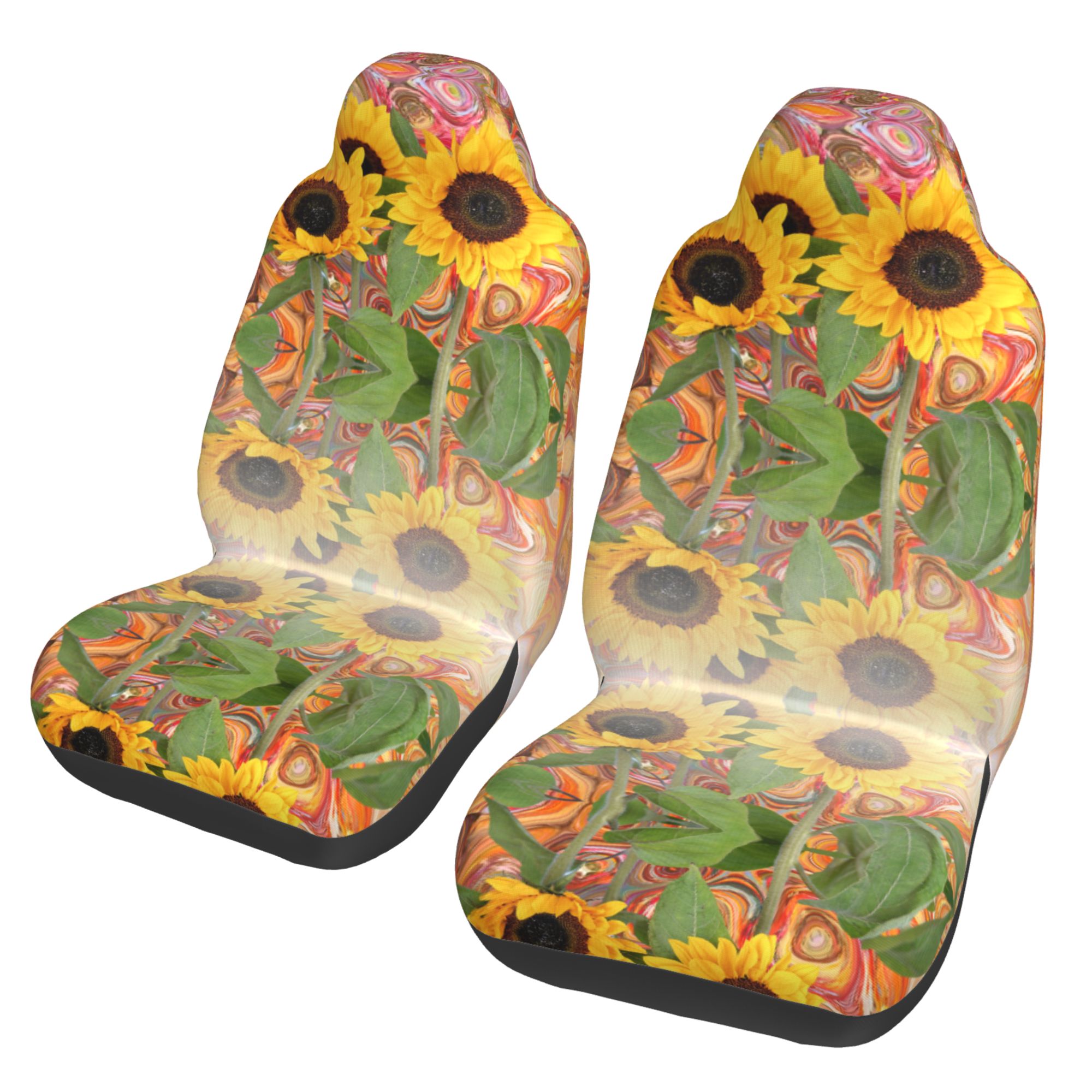 ZICANCN Car Seat Covers Front Seats Only，Sunflower Summer Automotive Seat Covers Protectors for Cars Trucks Suv 2 Pack