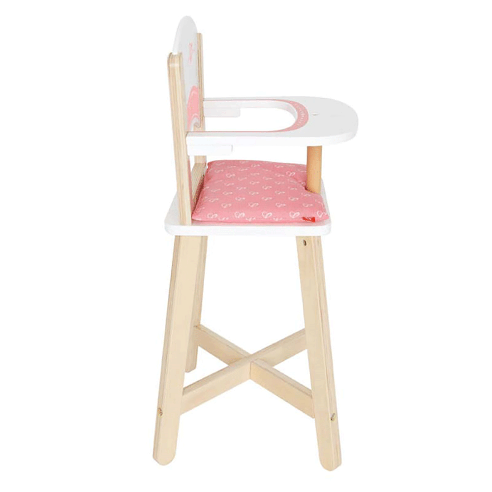 Hape Wooden Baby Doll High Chair Seat Toy Furniture, Pink (Open Box)