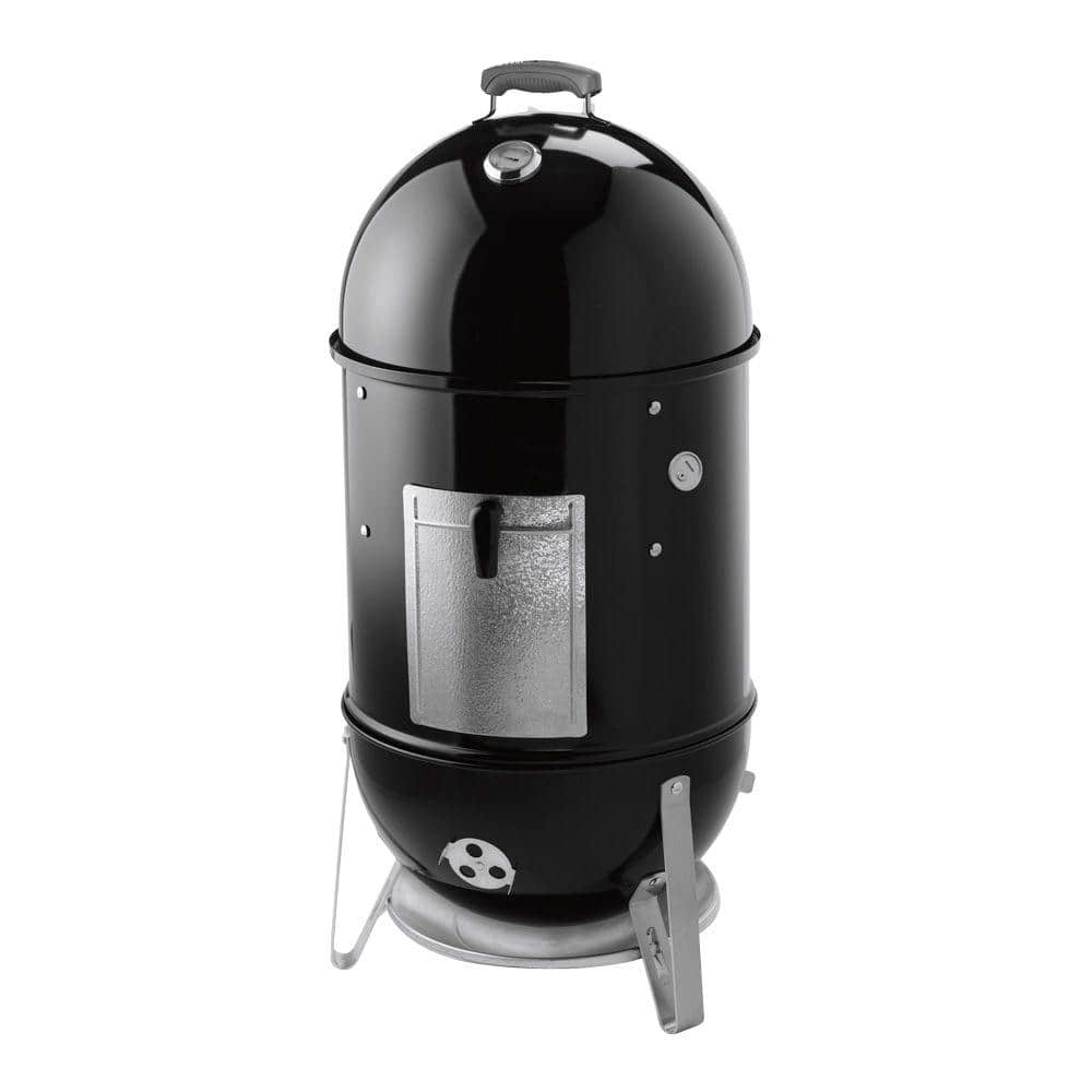 Weber 18 in. Smokey Mountain Cooker Smoker in Black with Cover and Built-In Thermometer 721001