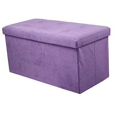 Sorbus Storage Bench Chest – Contemporary Faux Suede (Small  Purple)