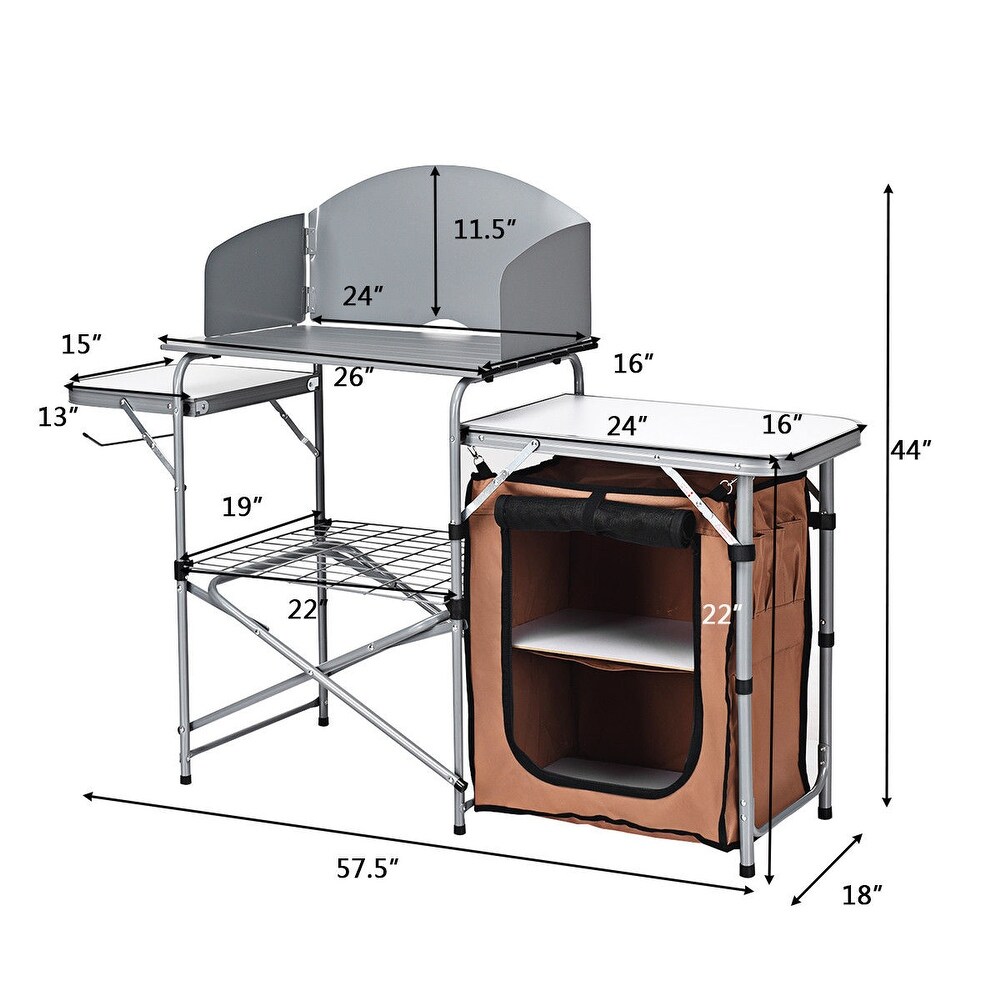 Gymax Outdoor Kitchen Foldable Grilling Stand Portable Camping Grill   See Details